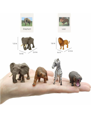 Figuras de Animales Montessori MIKNEKE 12 Piezas Realistas