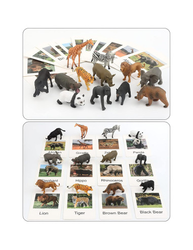 Figuras de Animales Montessori MIKNEKE 12 Piezas Realistas