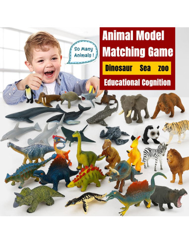 Figuras de Animales Montessori MIKNEKE 12 Piezas Realistas