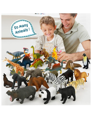 Figuras de Animales Montessori MIKNEKE 12 Piezas Realistas
