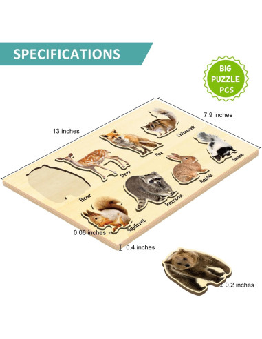 Rompecabezas de Madera MoinKidz Animales del Bosque 33x20cm