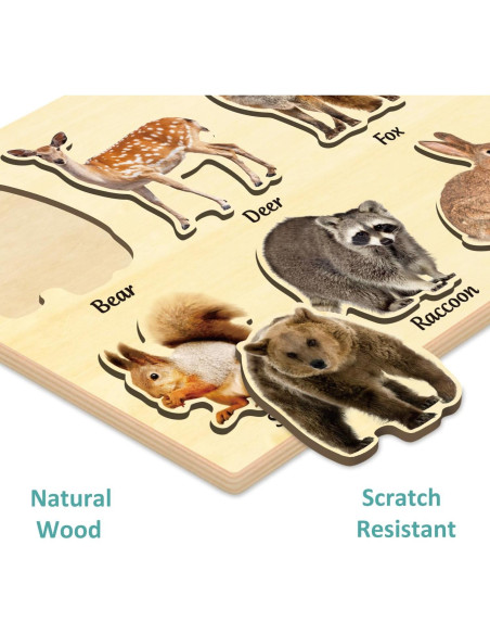 Rompecabezas de Madera MoinKidz Animales del Bosque 33x20cm Rompecabezas de Madera MoinKidz Animales del Bosque 33x20cm