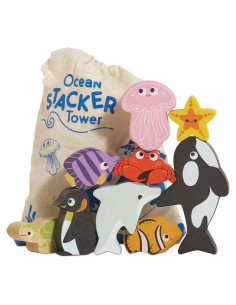 Le Toy Van Petilou Apilador de Animales del Océano - Juguete Educativo