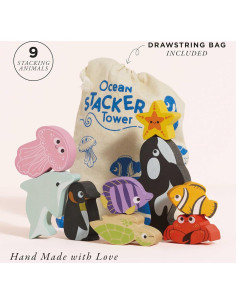 Le Toy Van Petilou Apilador de Animales del Océano - Juguete Educativo 2