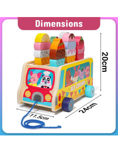 Camión de helados de madera Tamy&Zee 27 piezas magnéticas 2
