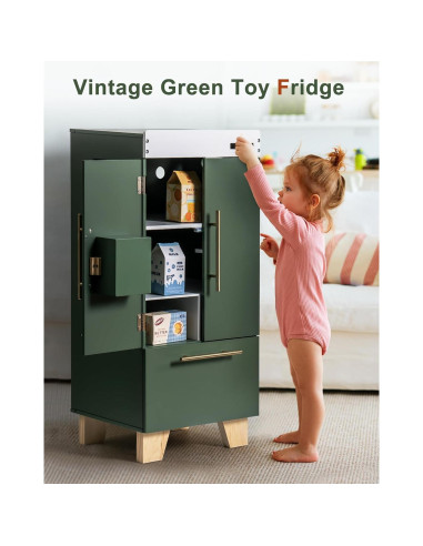 Juguete Nevera de Madera ROBOTIME Verde Vintage 35x15.5x77.5cm