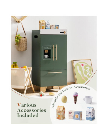 Juguete Nevera de Madera ROBOTIME Verde Vintage 35x15.5x77.5cm