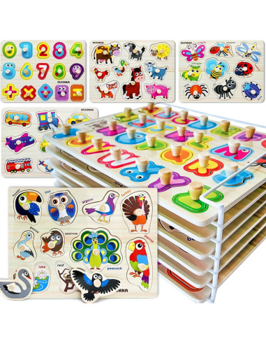 Rompecabezas Montessori QUOKKA - 8 Piezas de Madera Educativos