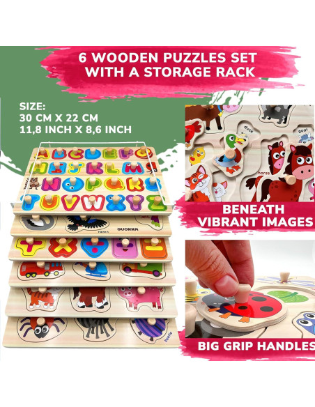 Rompecabezas Montessori QUOKKA - 8 Piezas de Madera Educativos