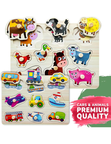 Rompecabezas Montessori QUOKKA - 8 Piezas de Madera Educativos