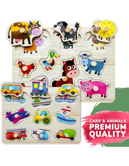 Rompecabezas Montessori QUOKKA - 8 Piezas de Madera Educativos