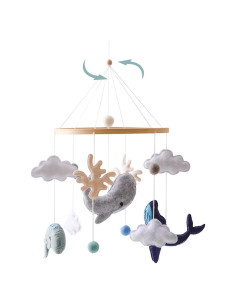 Móvil Montessori para Cuna Ikubigu Ballena Azul 22.86x13.97cm