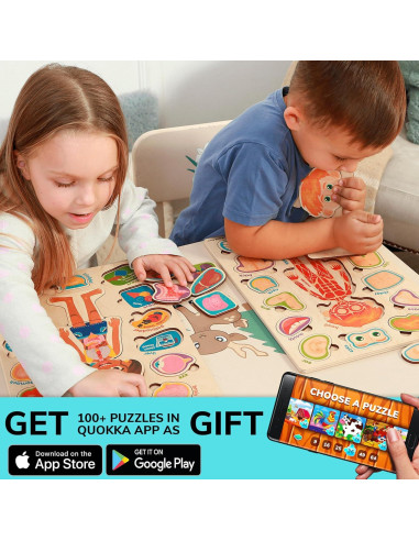 Rompecabezas Montessori QUOKKA - 8 Piezas de Madera Educativos