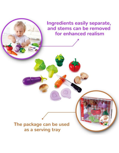 Hape Verduras de Jardín - Juego de Cocina de Madera para Niños