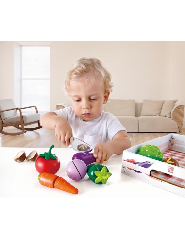 Hape Verduras de Jardín - Juego de Cocina de Madera para Niños