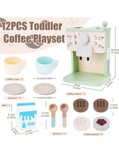 Cafetera de Juguete de Madera Shen Zhen 12 Piezas 3-5 Años 2