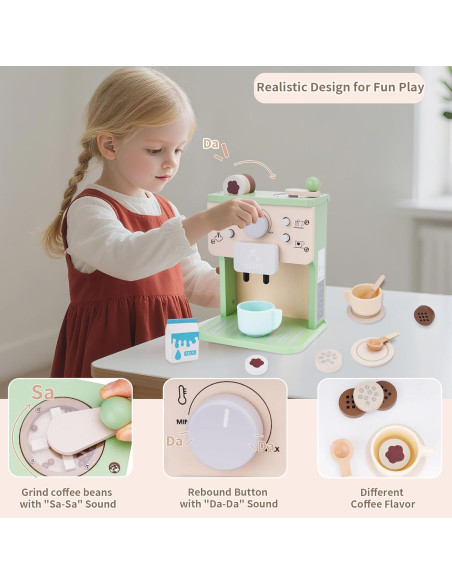 Cafetera de Juguete de Madera Shen Zhen 12 Piezas 3-5 Años