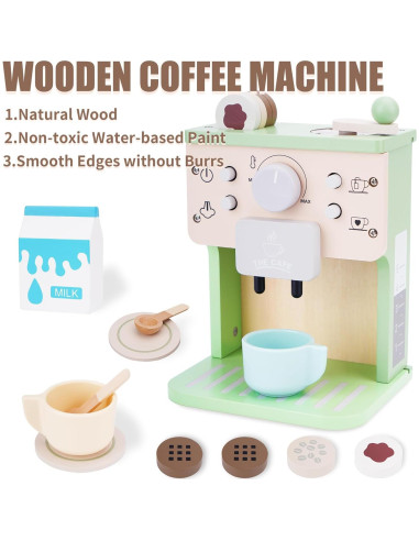 Cafetera de Juguete de Madera Shen Zhen 12 Piezas 3-5 Años
