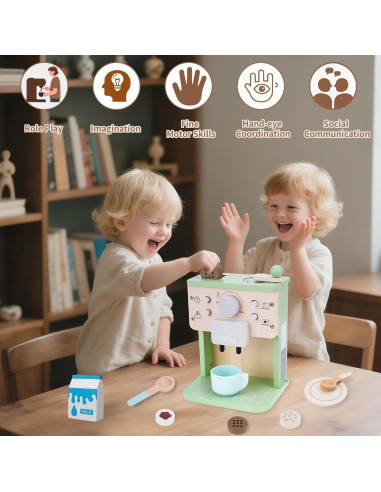 Cafetera de Juguete de Madera Shen Zhen 12 Piezas 3-5 Años