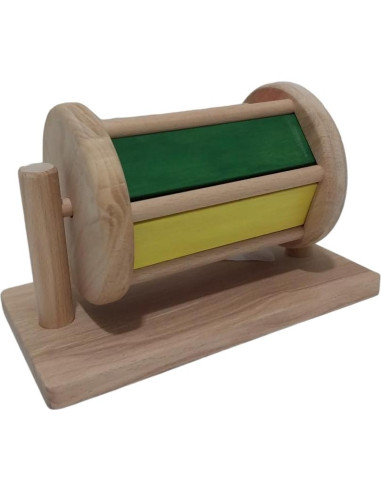 Tambor Giratorio Montessori de Madera Arcoíris 22x12cm