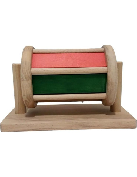 Tambor Giratorio Montessori de Madera Arcoíris 22x12cm