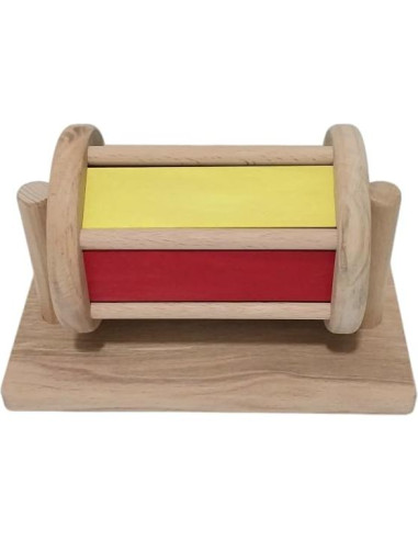 Tambor Giratorio Montessori de Madera Arcoíris 22x12cm