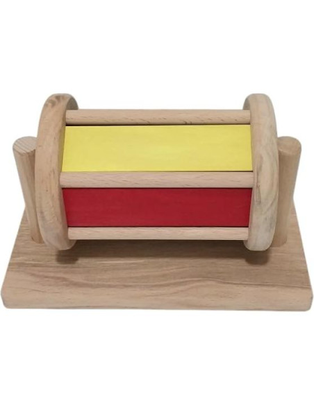 Tambor Giratorio Montessori de Madera Arcoíris 22x12cm
