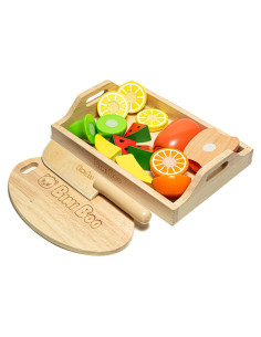 Juego de Frutas de Madera Bimi Boo - 6 Frutas y Cuchillo