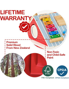 Cubo de Actividades de Madera Monlúrd 12 en 1 para Niños 2