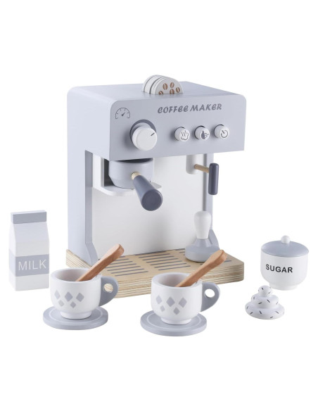 Juego de Cafetera de Madera para Niños - 18 Piezas Montessori