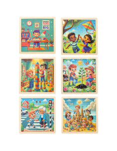Set de 6 Rompecabezas de Madera Educativos Zeitholz - 25 Piezas 2