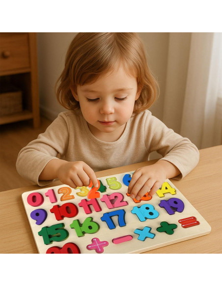 Rompecabezas de Madera LOVESTOWN Montessori Números y Formas
