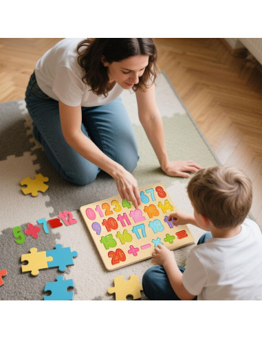 Rompecabezas de Madera LOVESTOWN Montessori Números y Formas