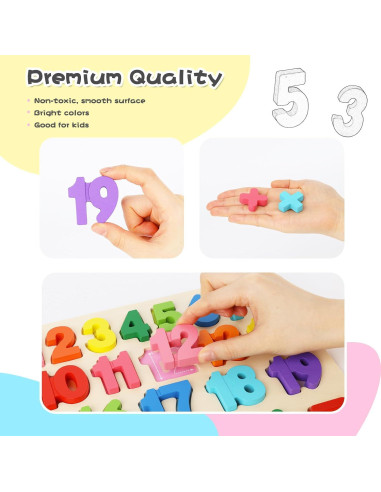 Rompecabezas de Madera LOVESTOWN Montessori Números y Formas