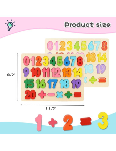 Rompecabezas de Madera LOVESTOWN Montessori Números y Formas