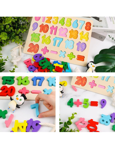 Rompecabezas de Madera LOVESTOWN Montessori Números y Formas