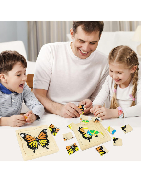 Rompecabezas de Madera Montessori Mariposa 20 Piezas 3-8 Años