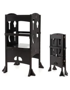 Taburete de Cocina Plegable HONEY JOY para Niños Café