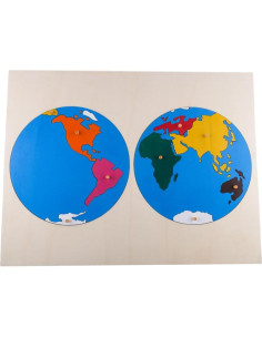 Rompecabezas de Madera Montessori Mapa del Mundo 58x47cm 2