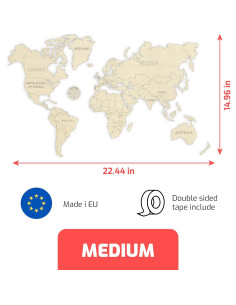 Mapa Mundial de Madera Wooden.City M - 57x38 cm Decorativo 2