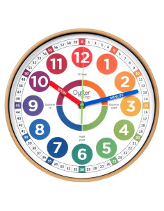 Reloj de Aprendizaje Oyster&Pop 25.4 cm Silencioso para Niños