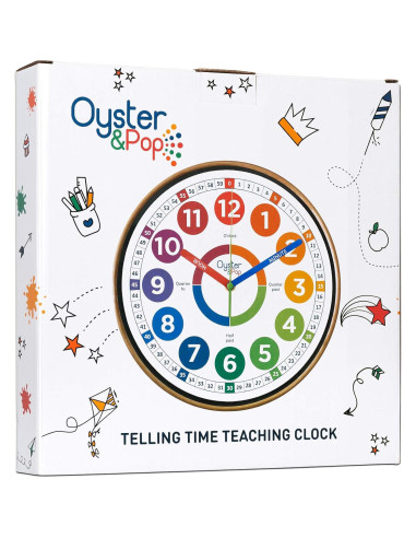 Reloj de Aprendizaje Oyster&Pop 25.4 cm Silencioso para Niños