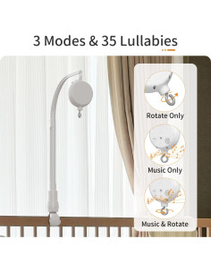Caja de Música Móvil para Cuna FEISIKE AMB185 con 35 Canciones 2