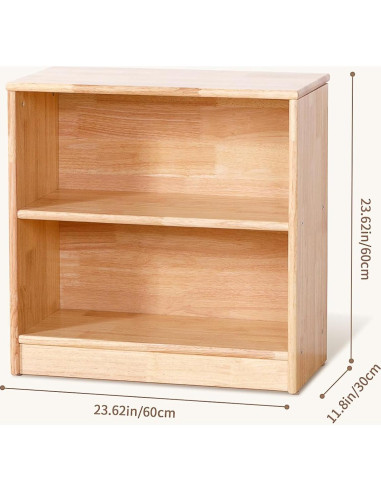Estante Montessori OOOK 60 cm Madera Caucho Almacenamiento Juguetes