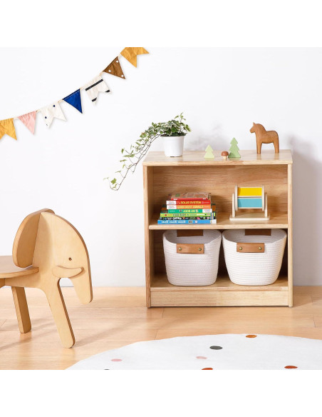 Estante Montessori OOOK 60 cm Madera Caucho Almacenamiento Juguetes