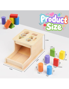 Juguete Montessori WoodenEdu Caja de Permanencia Madera 12.7x25.4cm 2