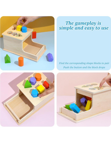 Juguete Montessori WoodenEdu Caja de Permanencia Madera 12.7x25.4cm