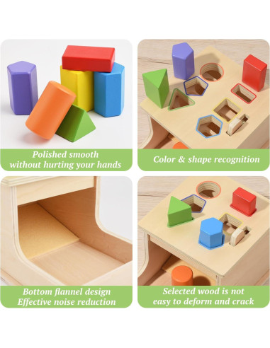 Juguete Montessori WoodenEdu Caja de Permanencia Madera 12.7x25.4cm