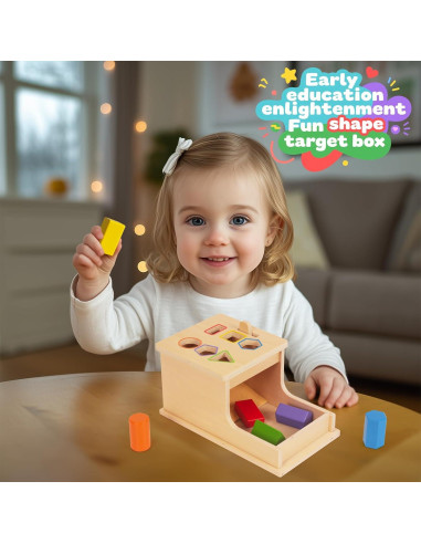 Juguete Montessori WoodenEdu Caja de Permanencia Madera 12.7x25.4cm