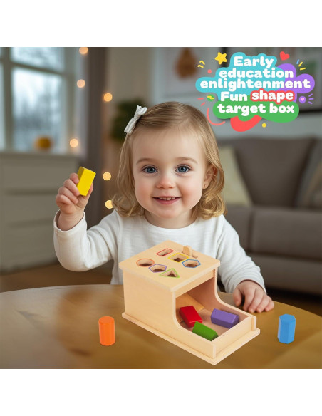 Juguete Montessori WoodenEdu Caja de Permanencia Madera 12.7x25.4cm